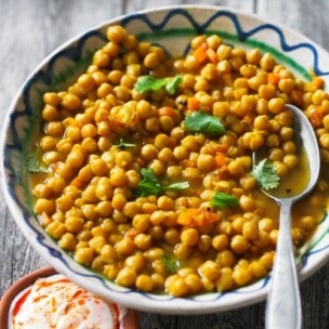 Chickpeas and saffron from modern Moroccan cooking